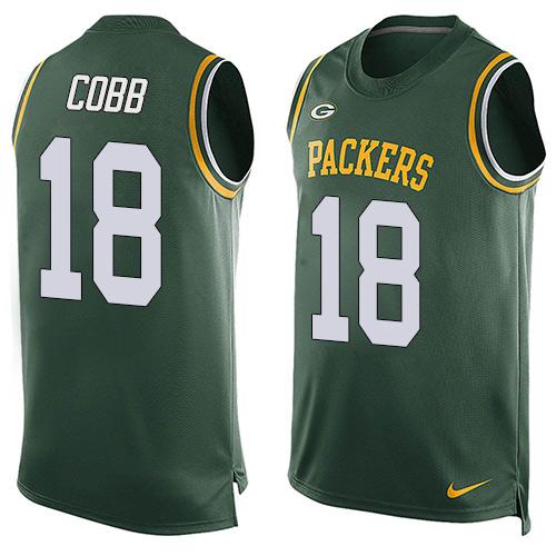 Nike Packers #18 Randall Cobb Green Team Color Men's Stitched NFL Limited Tank Top Jersey