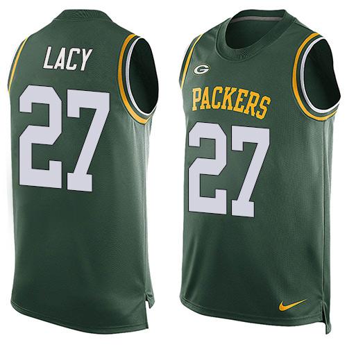 Nike Packers #27 Eddie Lacy Green Team Color Men's Stitched NFL Limited Tank Top Jersey