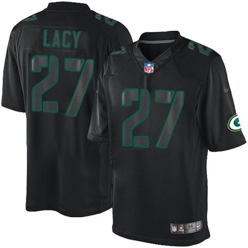 Nike Packers #27 Eddie Lacy Black Men's Stitched NFL Impact Limited Jersey