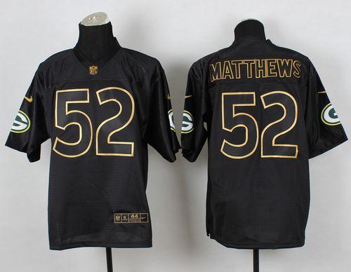 Nike Packers #52 Clay Matthews Black Gold No. Fashion Men's Stitched NFL Elite Jersey