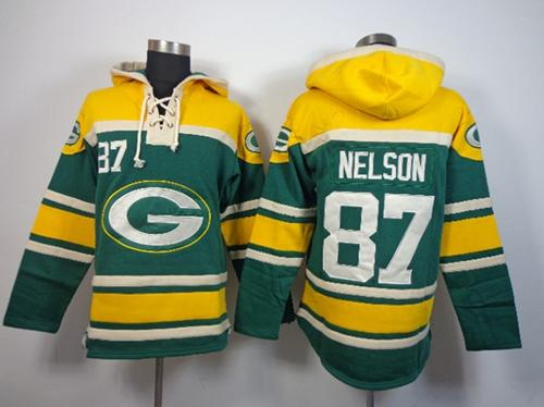 Nike Packers #87 Jordy Nelson Green Sawyer Hooded Sweatshirt NFL Hoodie