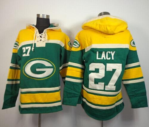 Nike Packers #27 Eddie Lacy Green Sawyer Hooded Sweatshirt NFL Hoodie
