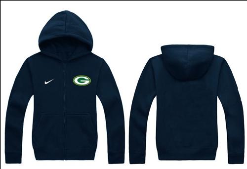 Nike Green Bay Packers Authentic Logo Hoodie Navy Blue