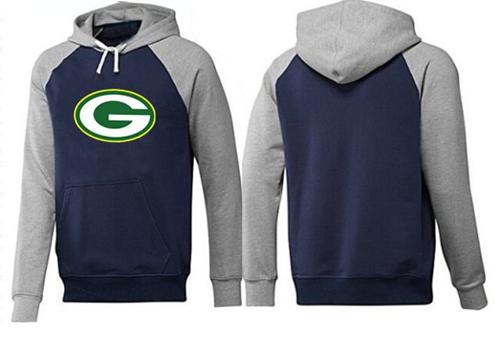 Green Bay Packers Logo Pullover Hoodie Dark Blue & Grey