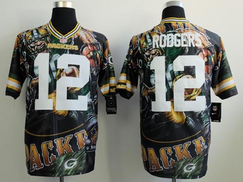 Nike Packers #12 Aaron Rodgers Team Color Men's Stitched NFL Elite Fanatical Version Jersey