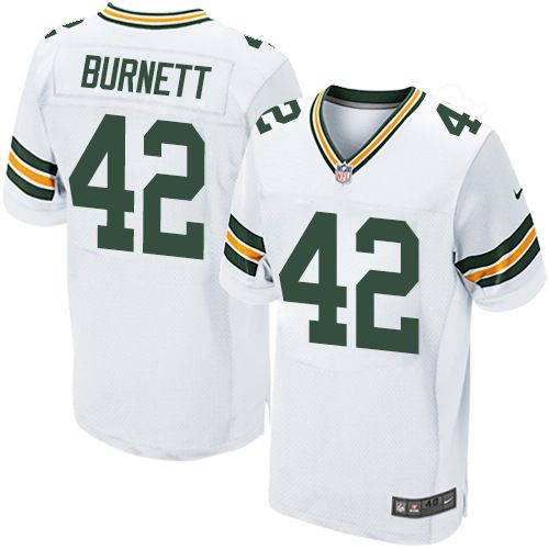 Nike Packers #42 Morgan Burnett White Men's Stitched NFL Elite Jersey