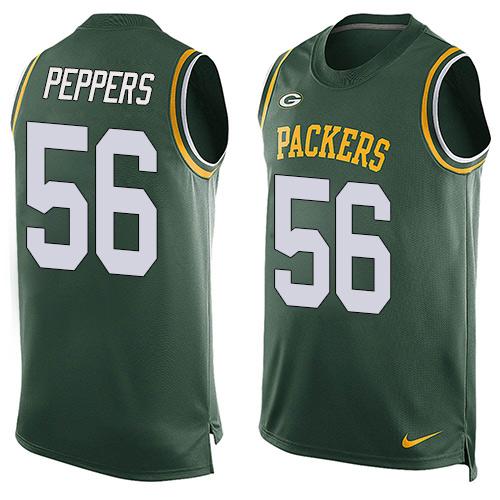 Nike Packers #56 Julius Peppers Green Team Color Men's Stitched NFL Limited Tank Top Jersey