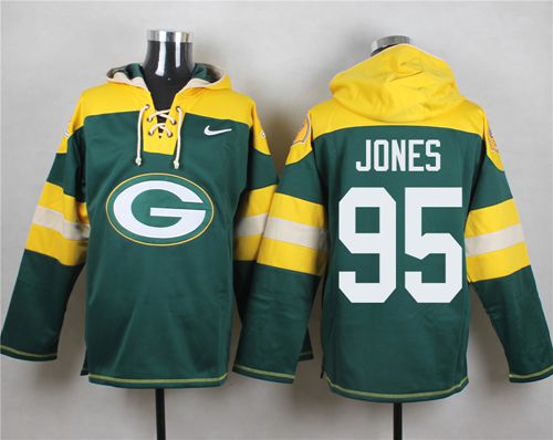 Nike Packers #95 Datone Jones Green Player Pullover NFL Hoodie