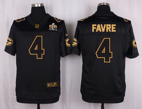 Nike Packers #4 Brett Favre Black Men's Stitched NFL Elite Pro Line Gold Collection Jersey