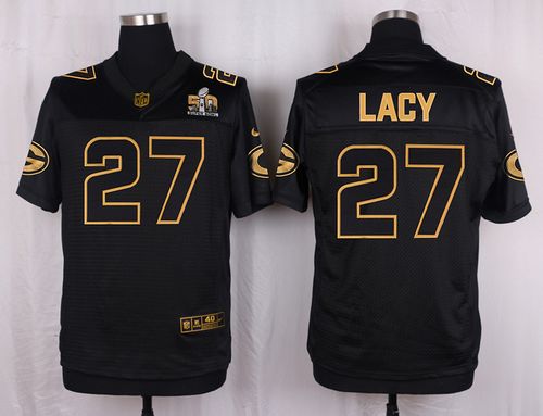Nike Packers #27 Eddie Lacy Black Men's Stitched NFL Elite Pro Line Gold Collection Jersey