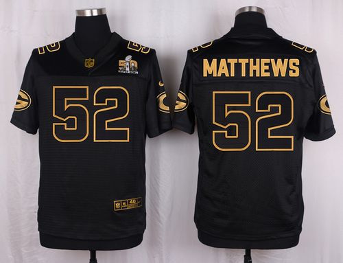 Nike Packers #52 Clay Matthews Black Men's Stitched NFL Elite Pro Line Gold Collection Jersey