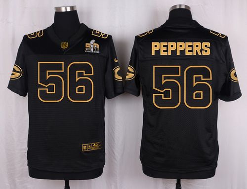 Nike Packers #56 Julius Peppers Black Men's Stitched NFL Elite Pro Line Gold Collection Jersey