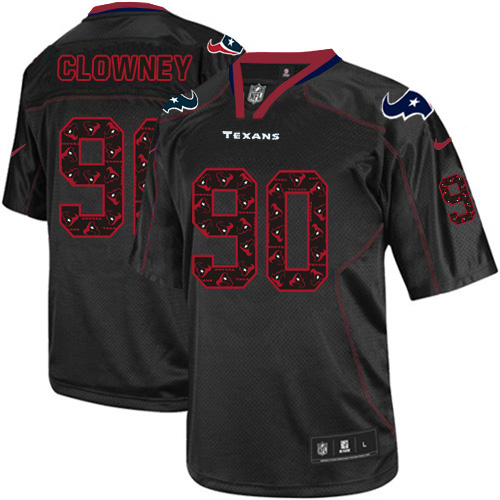 Nike Texans #90 Jadeveon Clowney New Lights Out Black Men's Stitched NFL Elite Jersey