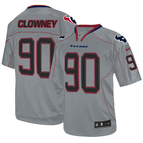 Nike Texans #90 Jadeveon Clowney Lights Out Grey Men's Stitched NFL Elite Jersey