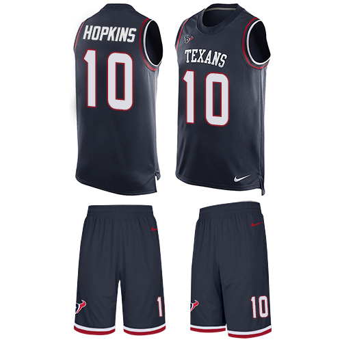 Nike Texans #10 DeAndre Hopkins Navy Blue Team Color Men's Stitched NFL Limited Tank Top Suit Jersey