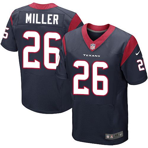 Nike Texans #26 Lamar Miller Navy Blue Team Color Men's Stitched NFL Elite Jersey