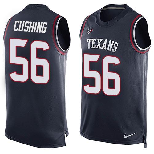 Nike Texans #56 Brian Cushing Navy Blue Team Color Men's Stitched NFL Limited Tank Top Jersey