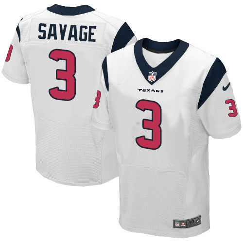 Nike Texans #3 Tom Savage White Men's Stitched NFL Elite Jersey