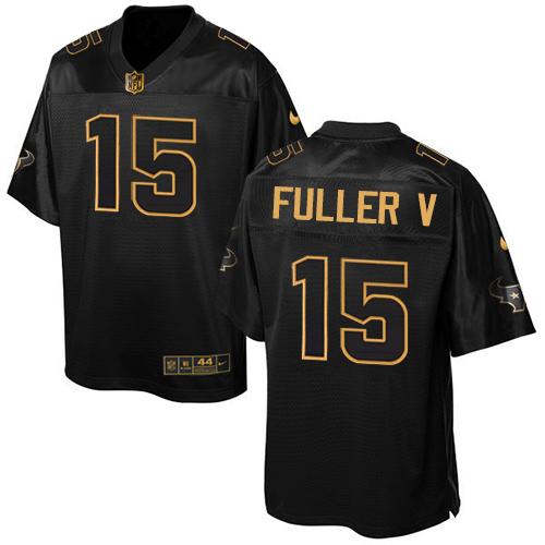 Nike Texans #15 Will Fuller V Black Men's Stitched NFL Elite Pro Line Gold Collection Jersey