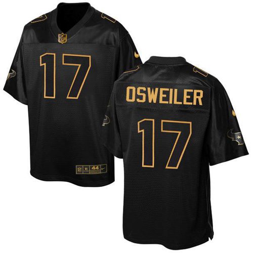 Nike Texans #17 Brock Osweiler Black Men's Stitched NFL Elite Pro Line Gold Collection Jersey