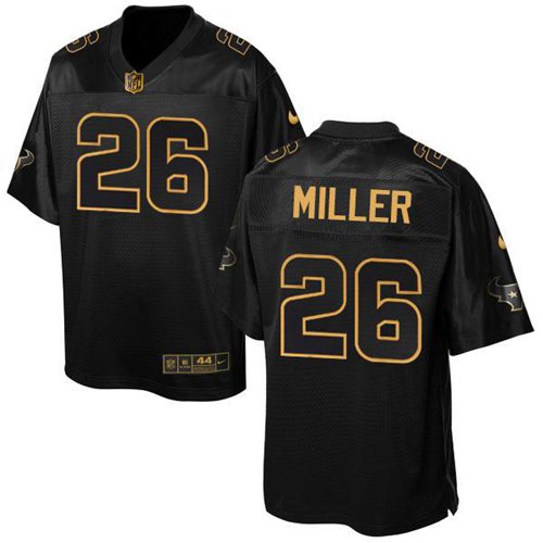 Nike Texans #26 Lamar Miller Black Men's Stitched NFL Elite Pro Line Gold Collection Jersey