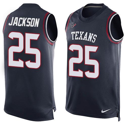 Nike Texans #25 Kareem Jackson Navy Blue Team Color Men's Stitched NFL Limited Tank Top Jersey