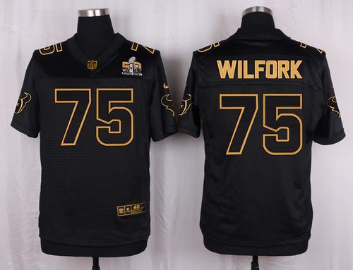 Nike Texans #75 Vince Wilfork Black Men's Stitched NFL Elite Pro Line Gold Collection Jersey