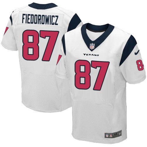 Nike Texans #87 C.J. Fiedorowicz White Men's Stitched NFL Elite Jersey