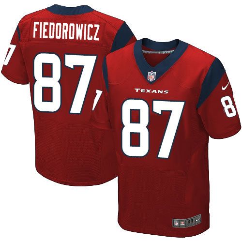 Nike Texans #87 C.J. Fiedorowicz Red Alternate Men's Stitched NFL Elite Jersey