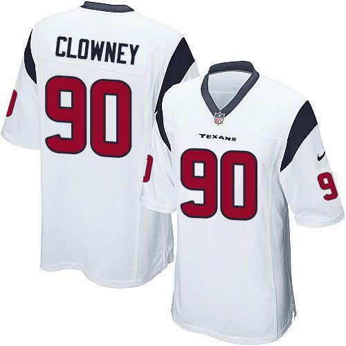 Nike Texans #90 Jadeveon Clowney White Men's Stitched NFL Game Jersey