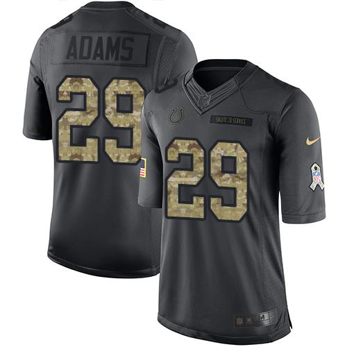 Nike Colts #29 Mike Adams Black Men's Stitched NFL Limited 2016 Salute to Service Jersey