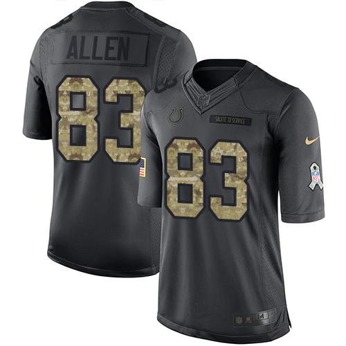 Nike Colts #83 Dwayne Allen Black Men's Stitched NFL Limited 2016 Salute to Service Jersey
