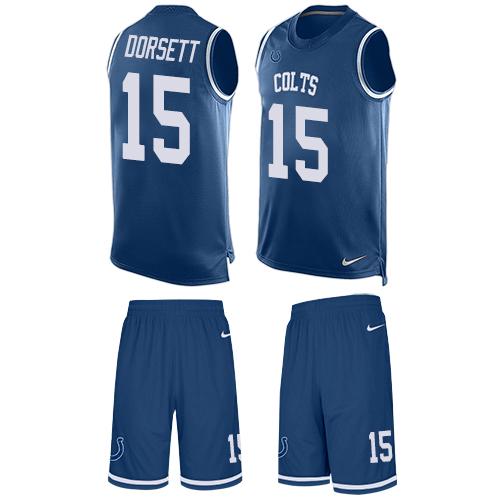 Nike Colts #15 Phillip Dorsett Royal Blue Team Color Men's Stitched NFL Limited Tank Top Suit Jersey
