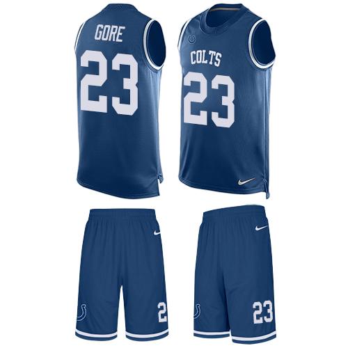 Nike Colts #23 Frank Gore Royal Blue Team Color Men's Stitched NFL Limited Tank Top Suit Jersey