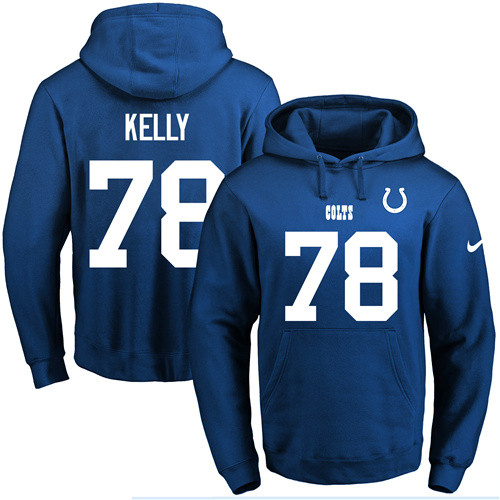 Nike Colts #78 Ryan Kelly Royal Blue Name & Number Pullover NFL Hoodie