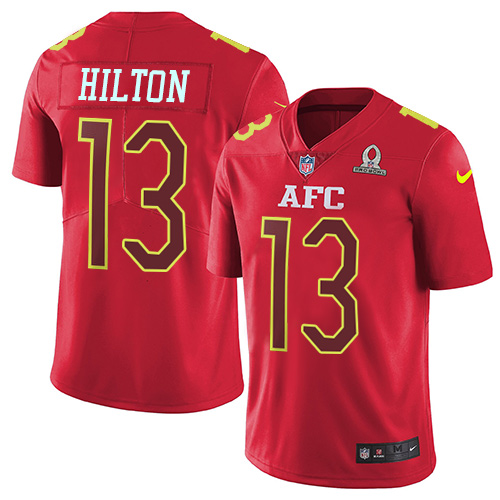 Nike Colts #13 T.Y. Hilton Red Men's Stitched NFL Limited AFC 2017 Pro Bowl Jersey