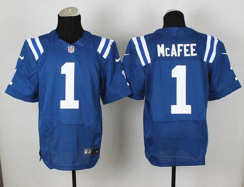 Nike Colts #1 Pat McAfee Royal Blue Team Color Men's Stitched NFL Elite Jersey
