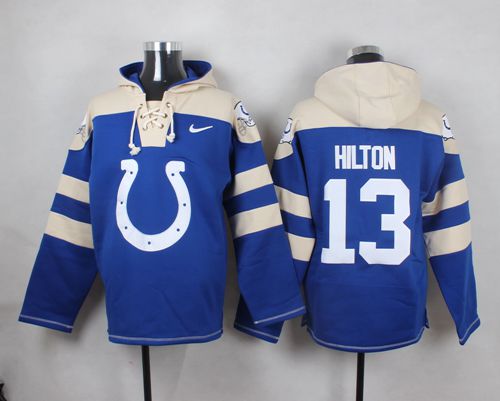 Nike Colts #13 T.Y. Hilton Royal Blue Player Pullover NFL Hoodie