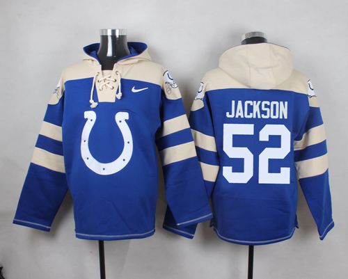 Nike Colts #52 D'Qwell Jackson Royal Blue Player Pullover NFL Hoodie