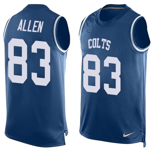 Nike Colts #83 Dwayne Allen Royal Blue Team Color Men's Stitched NFL Limited Tank Top Jersey