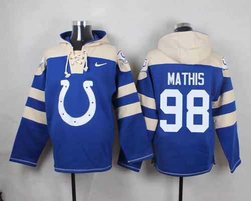 Nike Colts #98 Robert Mathis Royal Blue Player Pullover NFL Hoodie