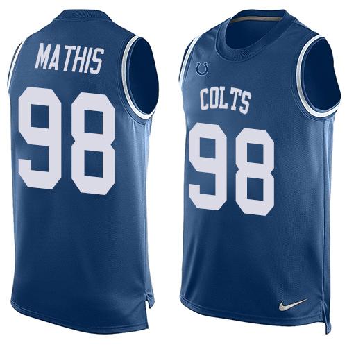 Nike Colts #98 Robert Mathis Royal Blue Team Color Men's Stitched NFL Limited Tank Top Jersey