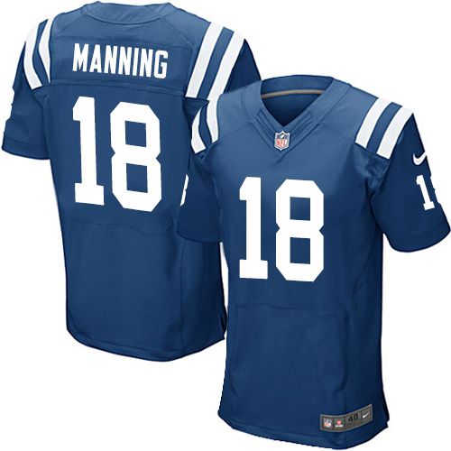 Nike Colts #18 Peyton Manning Royal Blue Team Color Men's Stitched NFL Elite Jersey