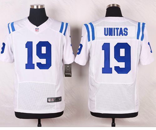 Nike Colts #19 Johnny Unitas White Men's Stitched NFL Elite Jersey