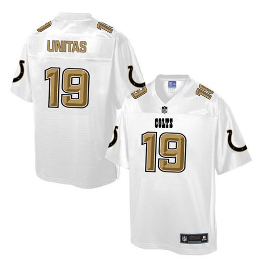 Nike Colts #19 Johnny Unitas White Men's NFL Pro Line Fashion Game Jersey