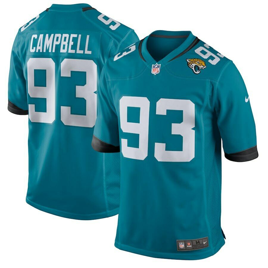 Men's Jacksonville Jaguars #93 Calais Campbell Stitched NFL Jersey