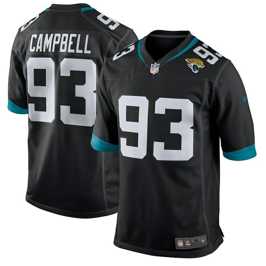 Men's Jacksonville Jaguars #93 Calais Campbell Stitched Black NFL Jersey