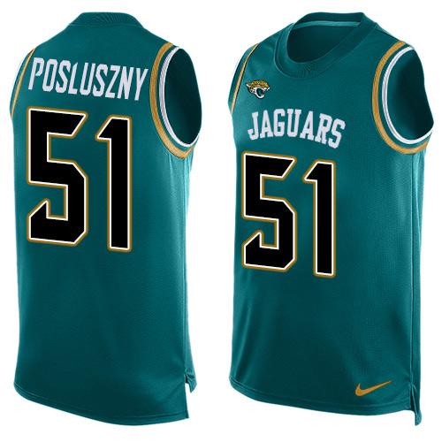 Nike Jaguars #51 Paul Posluszny Teal Green Team Color Men's Stitched NFL Limited Tank Top Jersey
