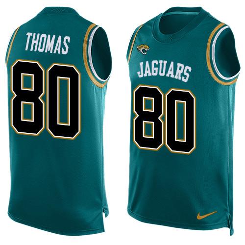 Nike Jaguars #80 Julius Thomas Teal Green Team Color Men's Stitched NFL Limited Tank Top Jersey
