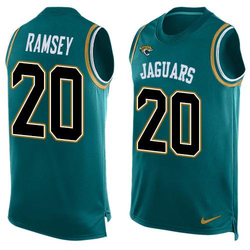Nike Jaguars #20 Jalen Ramsey Teal Green Team Color Men's Stitched NFL Limited Tank Top Jersey